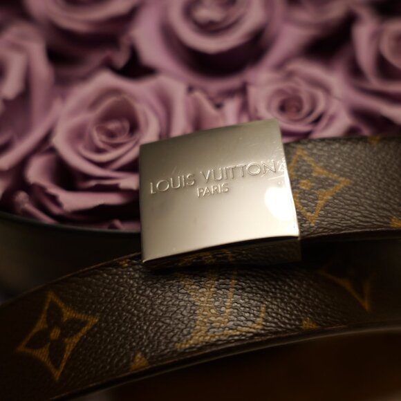 ❤️LOUIS VUITTON❤️ Monogram Canvas Silver Buckle Belt